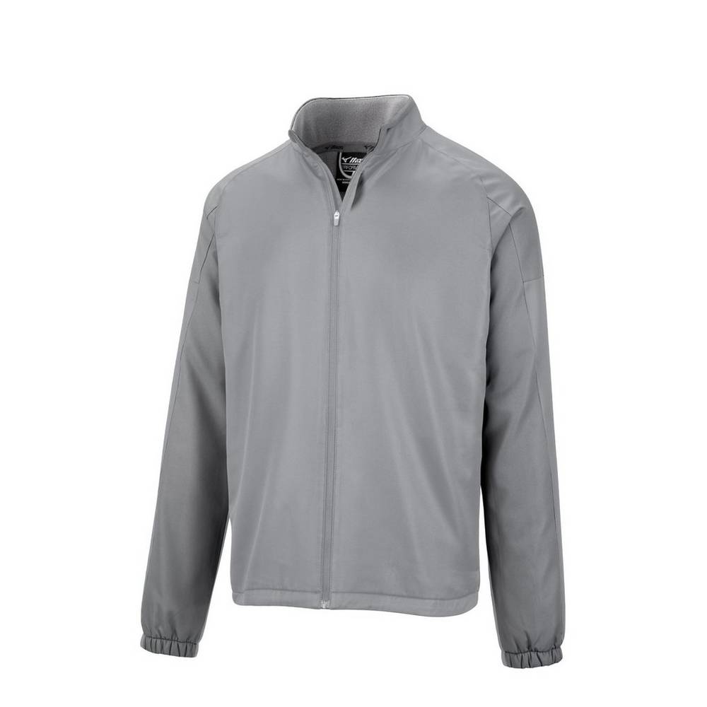 Chaqueta Mizuno Full Zip Dugout Hombre Gris Baratas WPZH-07316